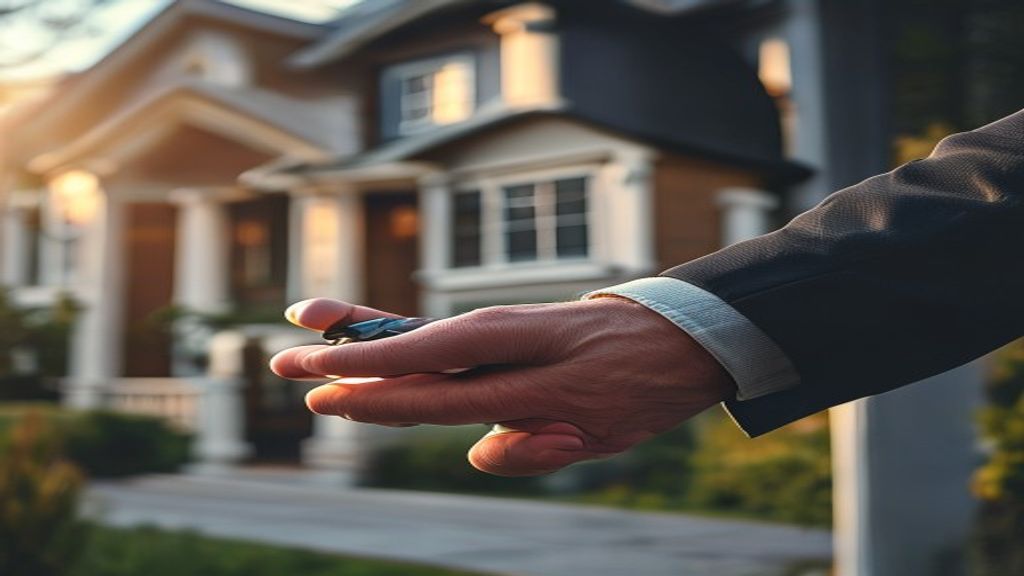 First-time homebuyer reviewing property listings and paperwork with confidence