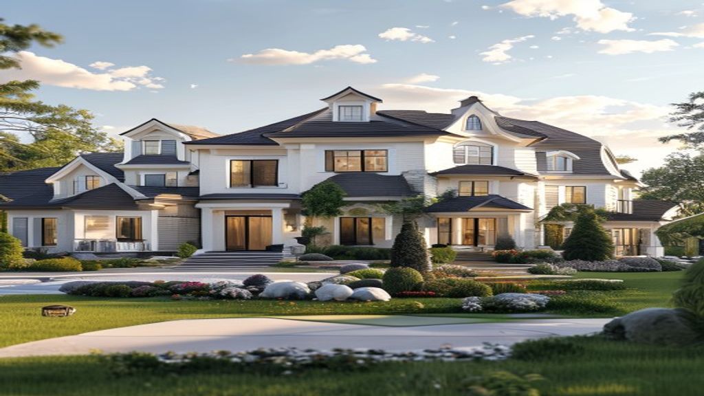 Luxury mansion with premium amenities and elegant architectural details