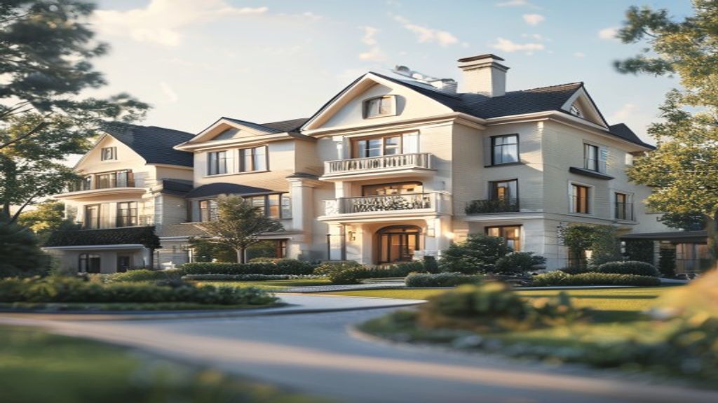 Luxury homes with modern architecture and landscaped gardens for sale.
