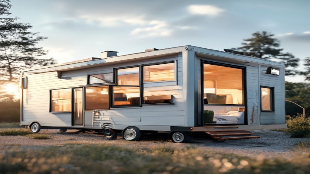 Spacious mobile house for sale with modern amenities, perfect for affordable portable living.