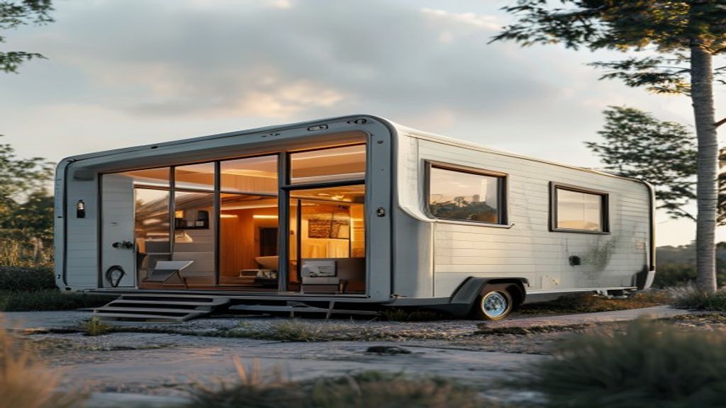 Modern mobile house for sale featuring a spacious interior, sleek exterior, and affordable living space.