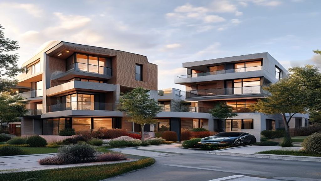 Modern new build homes showcasing contemporary design, energy‑efficient features, and spacious layouts.