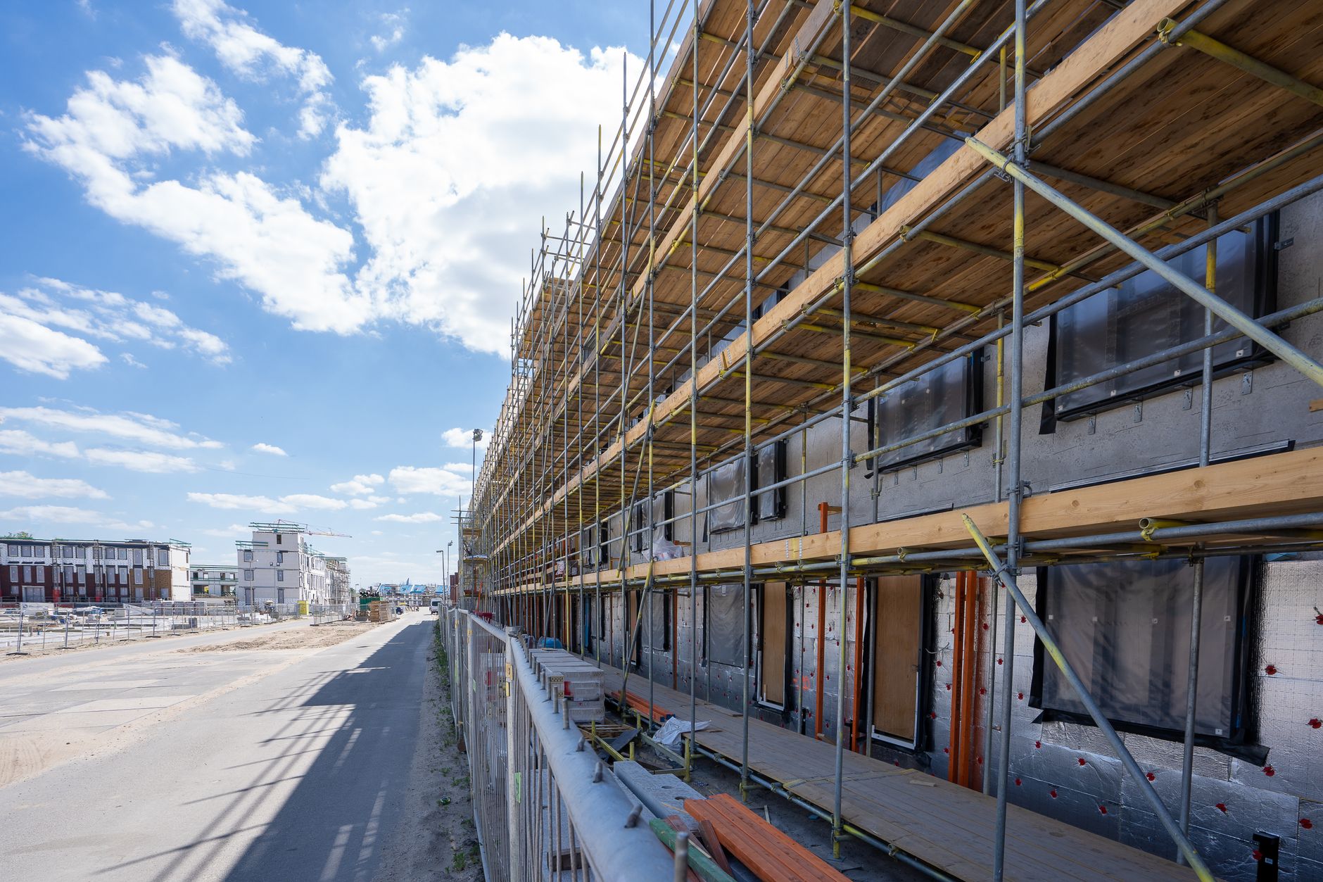 Modern new build developments showcasing contemporary architecture and urban living spaces