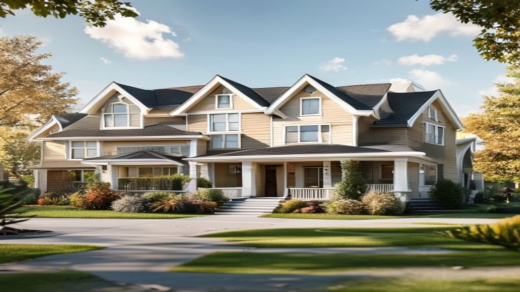Bright suburban neighborhood showcasing modern residential homes for sale with spacious yards and open floor plans