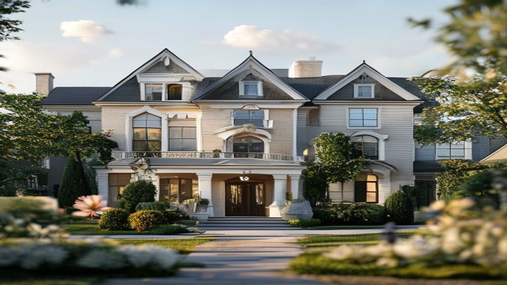 Luxurious mansion with sprawling garden, pool, and modern design, available for purchase.